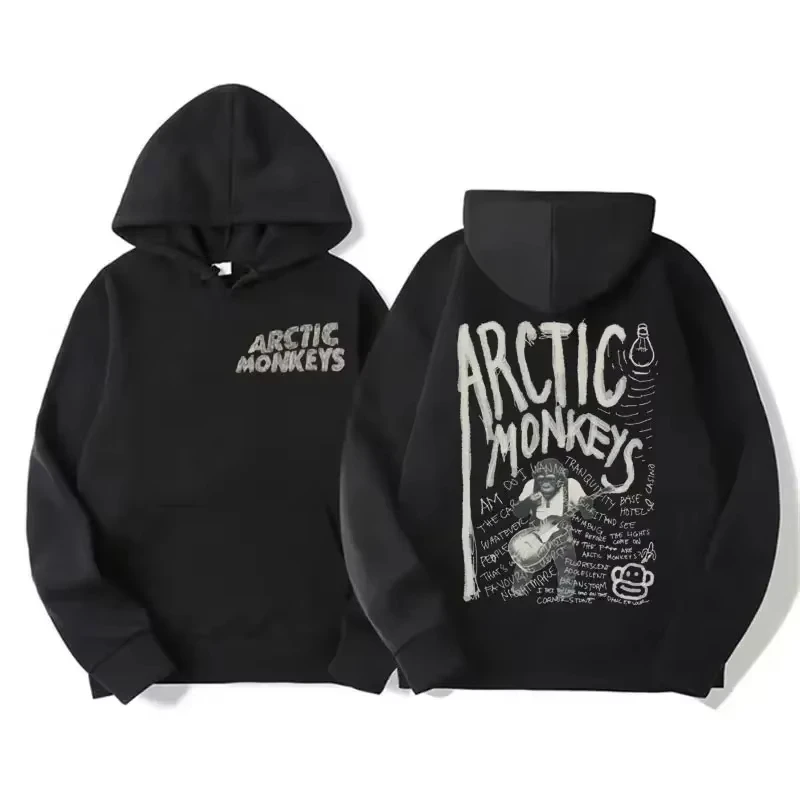 2026 Herren Retro Rock Arctic Monkeys Hoodie - Musikalbum-Muster-Druck Hip-Hop-Stil Übergroßer Vintage-Kapuzenpullover – Detail 14