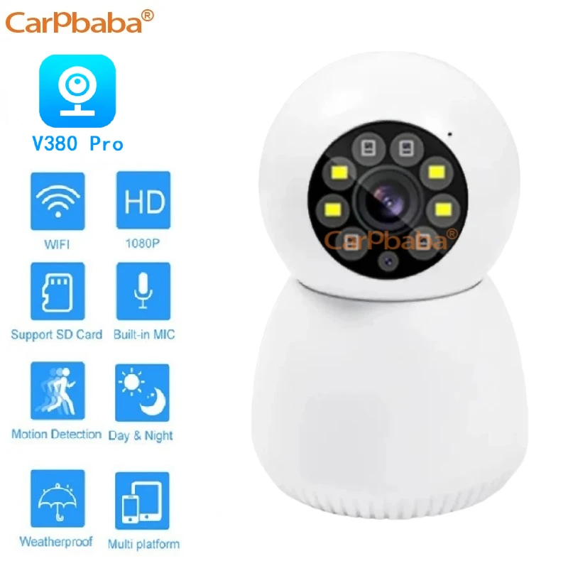 

CARPBABA V380Pro 2MP WIFI IP-камера наблюдения полноцветное ночное видение защита безопасности беспроводная радионяня умный дом