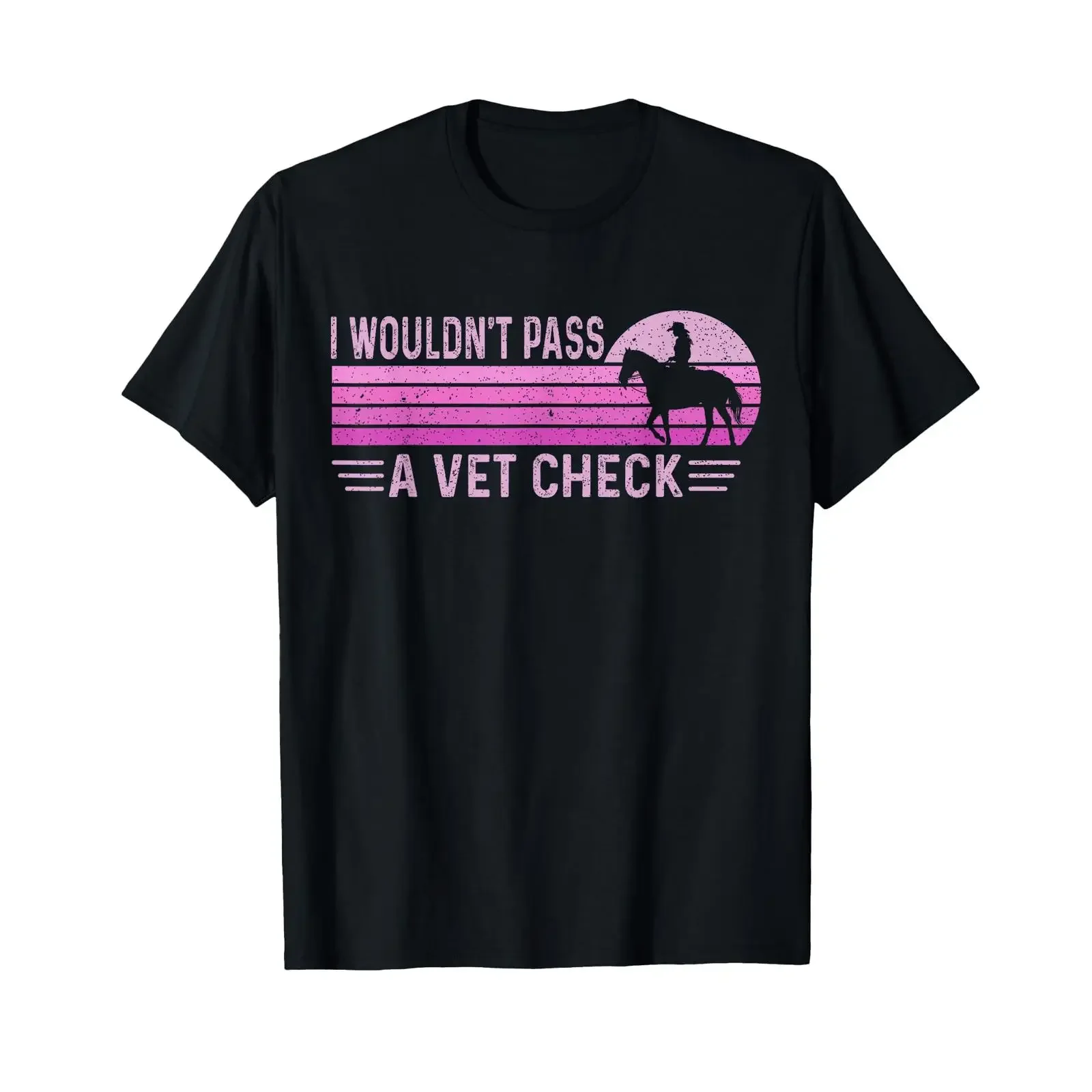 I Wouldn't Pass A Vet Check Funny T Shirt Retro Vintage Black Small vintage Washed Breathable Unisex Top For Everyday Wear