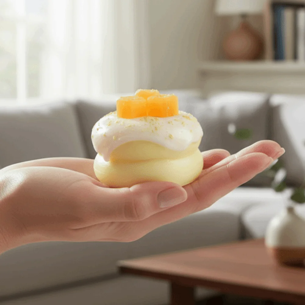 Cute Cake Soufflé Squeeze Mango Simulation Design Cake Chocolate Squeeze Squishy Fingertip Green grapes Slow Rebound