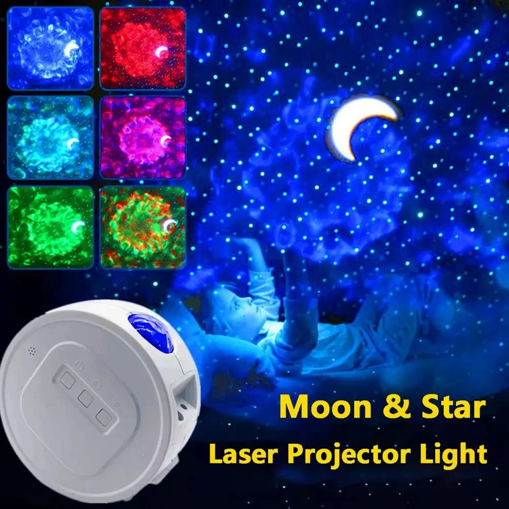 RGB LED Star Projector Night Light Bluetooth Projector Lamp USB Rechargeable Bedroom Decoration Lamp With Colorful Nebula Cloud