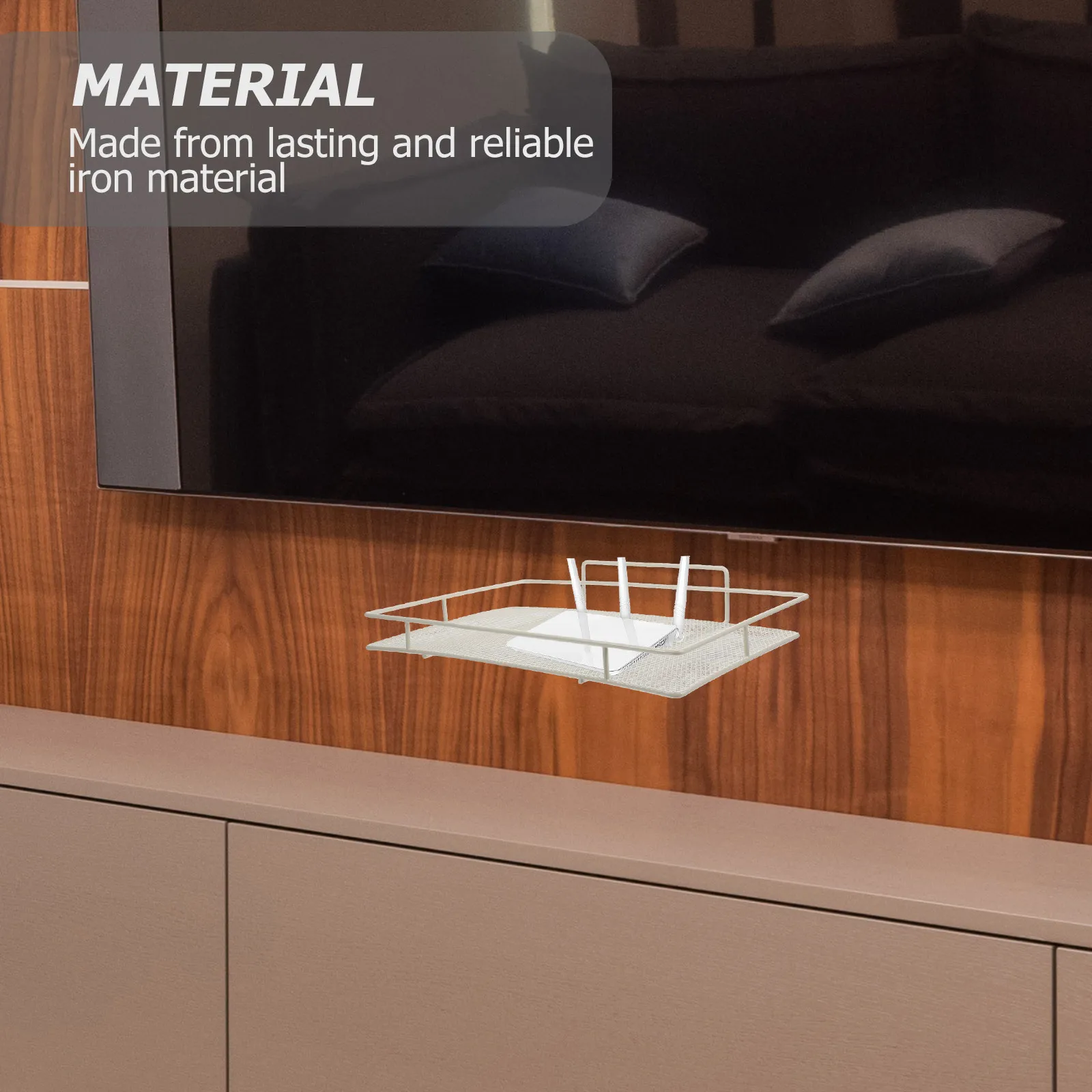 

Wall Mounted Router Shelf No-Drilling Storage Rack Elegant Design Strong Bearing Capacity Home Decor Wall Shelf