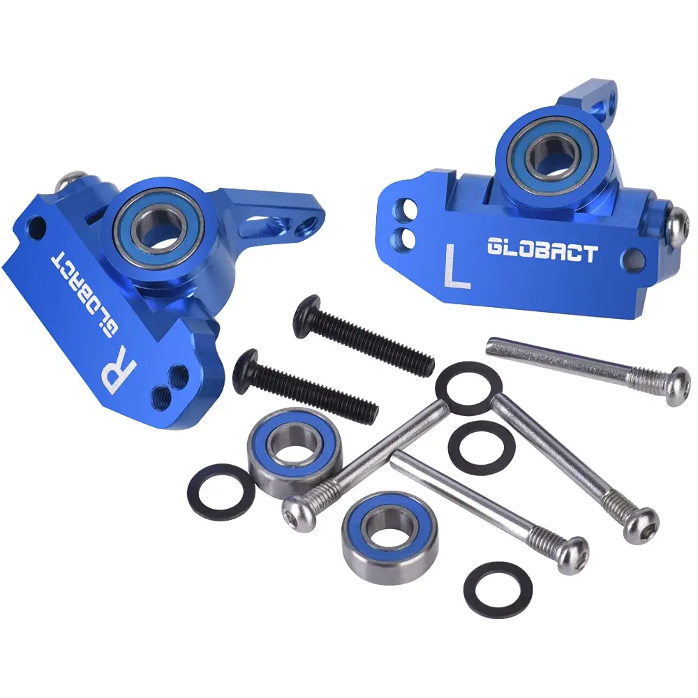 

GLOBACT Aluminum Alloy Front Caster Block & Steering Blocks kit with Ball Bearings for 1/10 2WD Slash Stampede Rustler Parts