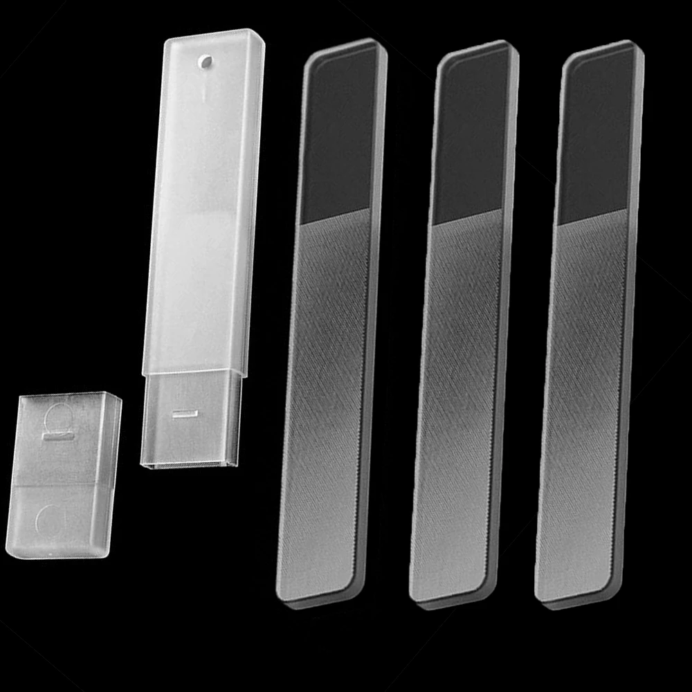 1/3 قطعة/المجموعة المحمولة نانو الزجاج المهنية ملفات الأظافر فائقة غرامة شفافة ملف الأظافر سهلة لطحن ملف مانيكير مع صندوق