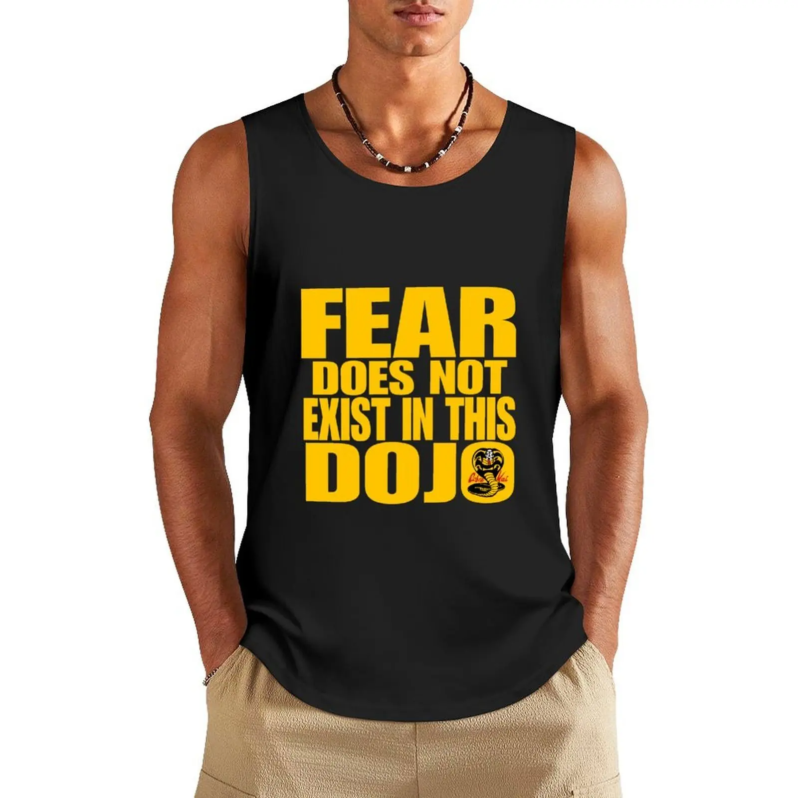 

Fear Doesn't Exist In This Dojo Tank Top T-shirts men Men's gym t-shirts running shirt underwear bodybuilding men