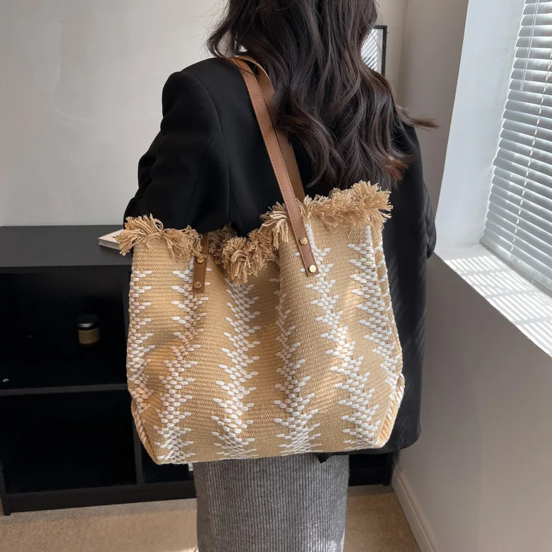 Sac à pampilles de style bohème, nouveau design de niche, fourre-tout de grande capacité, sac de voyage polyvalent