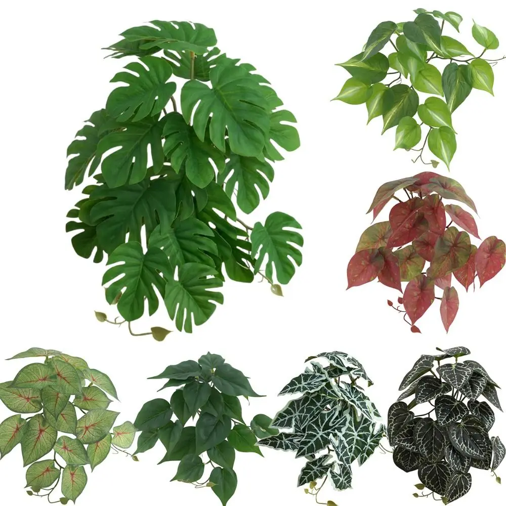 Realistic Trailing Hanging Artificial Leaves 3D Printed Begonia Fake Foliage Turtle leaf Ivy Vine Leaf