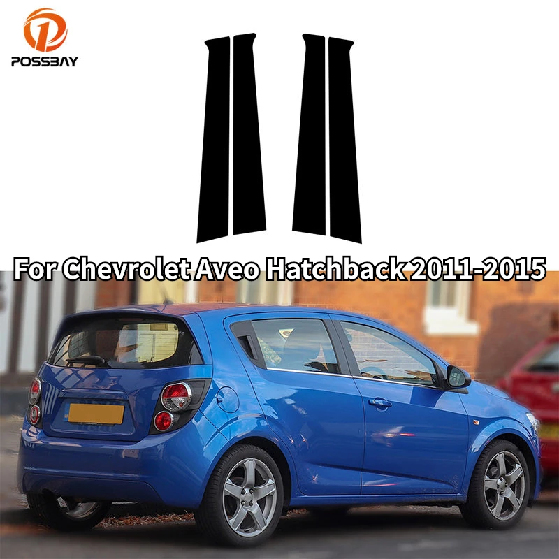 Car Window Pillar Posts for Chevrolet Aveo Hatchback 2011 2012 2013 2014 2015 Trims Cover BC Column Sticker Chromium Styling