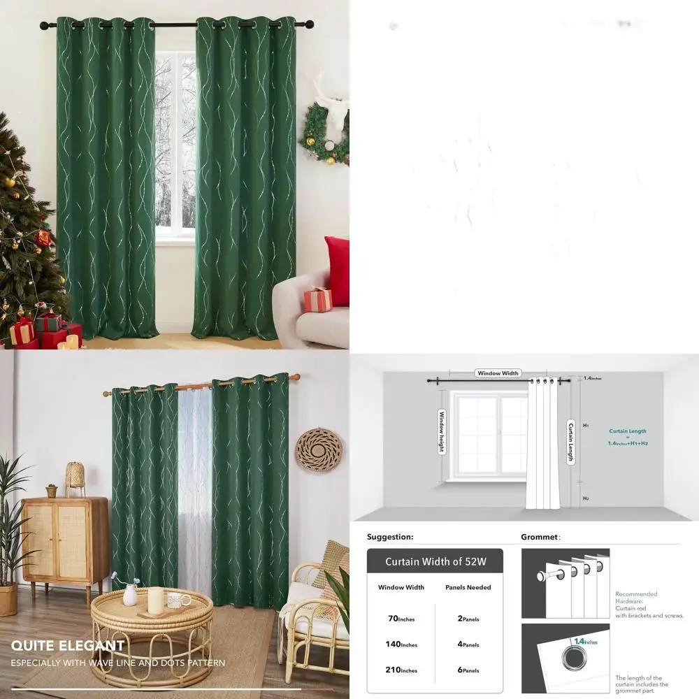 

Thermally Insulated Soundproof Curtains, 52x84, 2-Panel Set, Machine Washable, Suitable for Living Room, Kitchen, Nursery