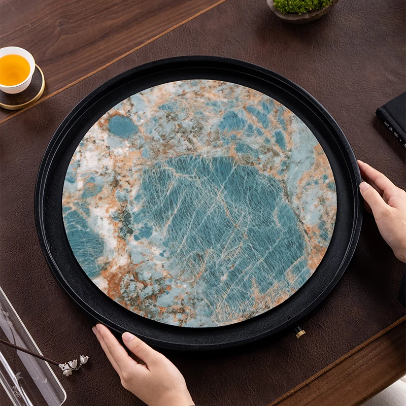 Valet Round Tea Tray Drip Pot Coffeeware Table Ceremony Living Room Black Tea Tray Coffee Coasters Bandejas Home Decorationgs