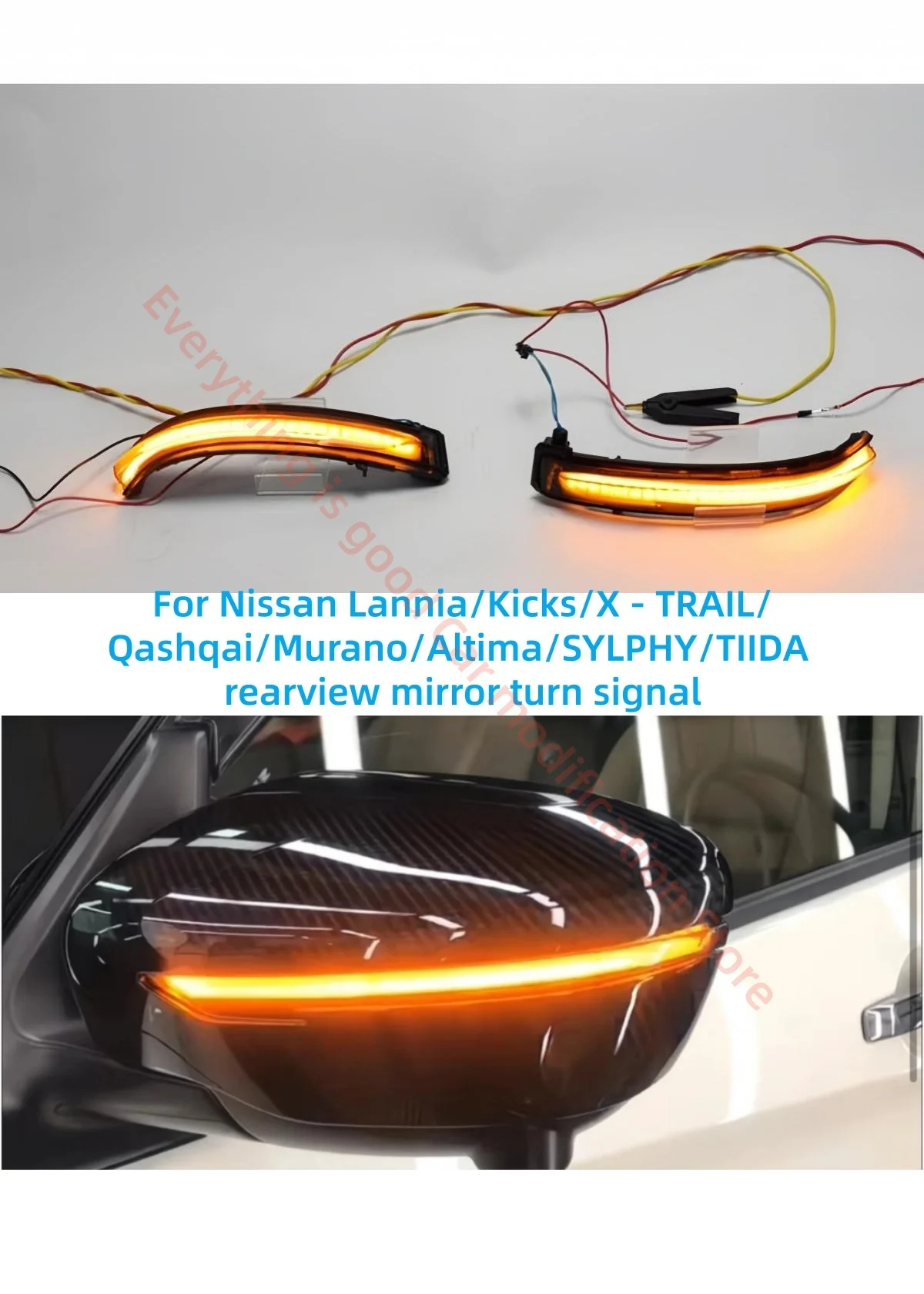For Nissan Lannia/Kicks/X - TRAIL/Qashqai/Murano/Altima/SYLPHY/TIIDA LED Upgrade Automobile parts Rearview mirror flowing light