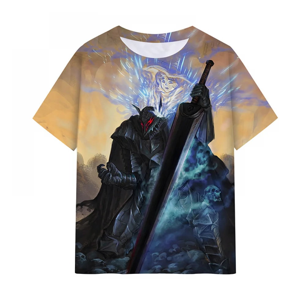 Anime Berserk Printed Summer T-Shirt Unisex Short Sleeve Anime Tee Unisex Top Shirt Pullover Cosplay Memorial Edition Guts Top