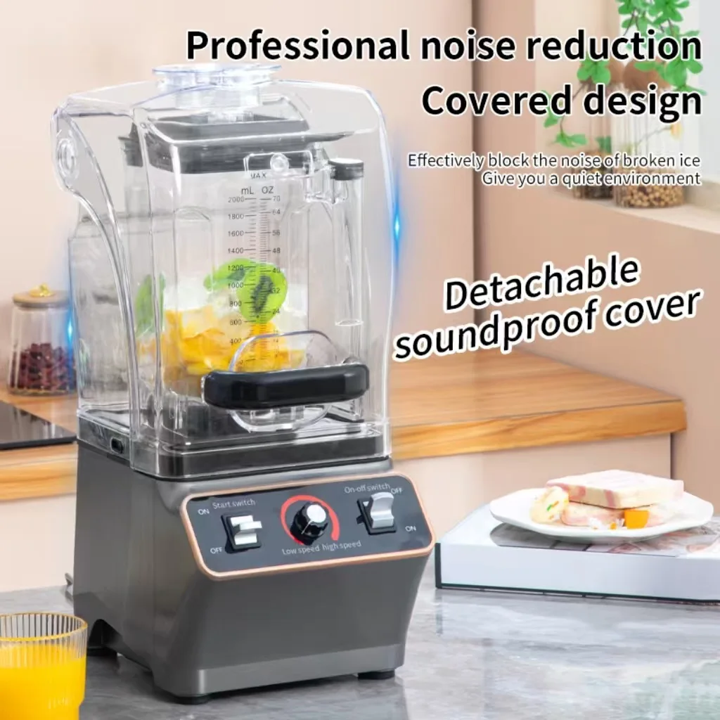 Multi‑Function Commercial Ice Blender, Smoothie Juice Soymilk Mixer for Milk‑Tea & Breakfast Shop, Home Available