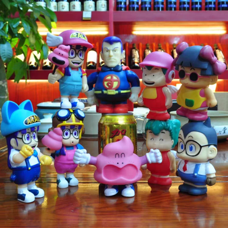 New 9pcs Dr. Slump Series Figure Arale Anime Figures Cute Arale Statue Model Doll Collection Desk Decoration Toy Birthday Gift