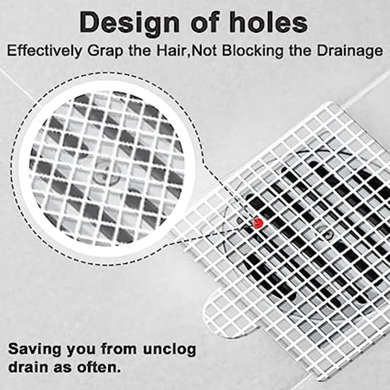 20/10pcs Square Disposable Shower Drains Hair Catcher Mesh Sticker Kitchen Bathroom Bathing Shower Net Hair Stoppers Catchers