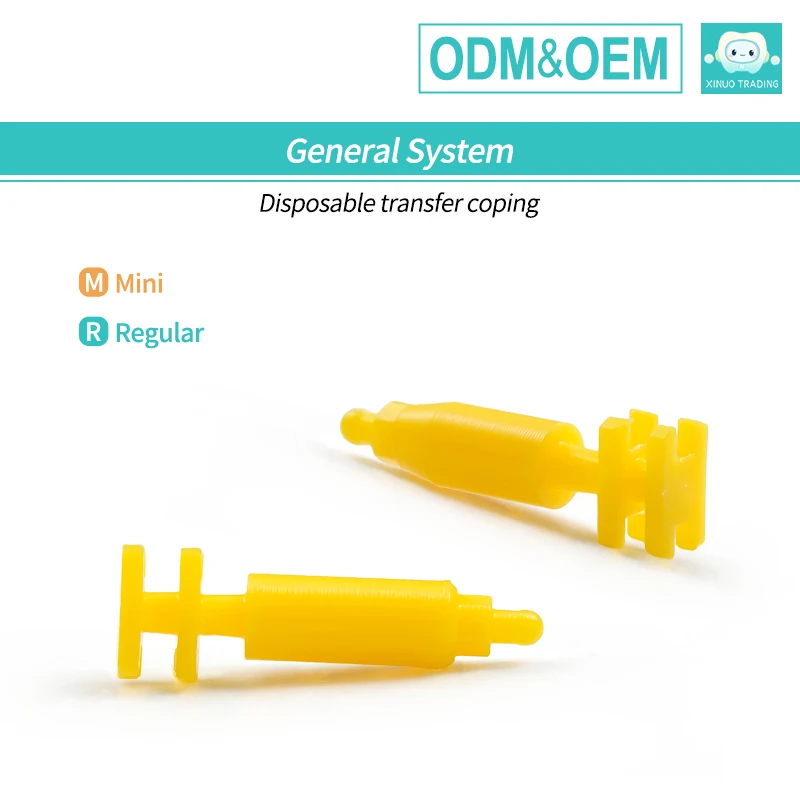 10pcs Factory-stocked, Osstem-compatible disposable plastic implant transfer coping / impression post. Supports OEM/ODM orders