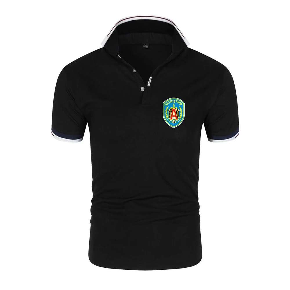 Russian Spetsnaz Alfa Unit Counter Terrorist Special Unit Forces Men Six-color Polo Sport T-shirt Fashion