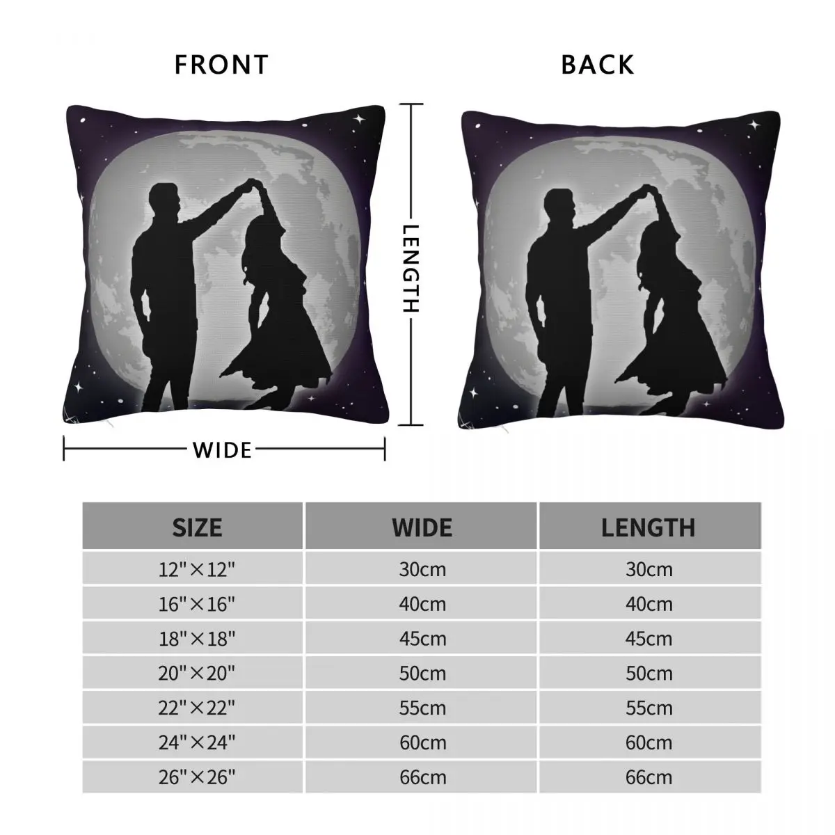 Dancing In The Moonlight Pillowcase Polyester Linen Velvet Pattern Zip Decor Pillow Case Home Cushion Cover