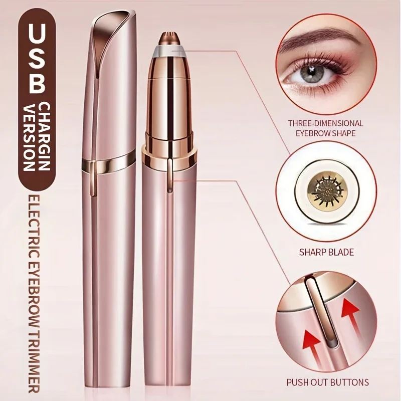 Electric Eyebrow Trimmer Electric Face Eyebrow Hair Trimmer Mini Portable Women Body Shaver Remover Blade Eye Rechargeable