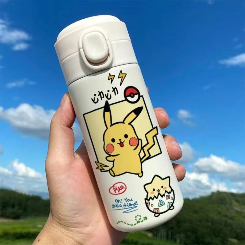 MINISO名創優品 ポケモン ピカチュウ 可愛い魔法瓶 大容量 学生用水筒 ステンレス製真空断熱水筒 大人学生向け