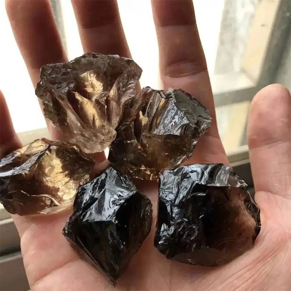 Natural Smoky Quartz Raw Stone Mine Tea Crystal Original Rock Mineral Gem Specimen Healing Reiki Magic Eliminate Magnetism - view 2