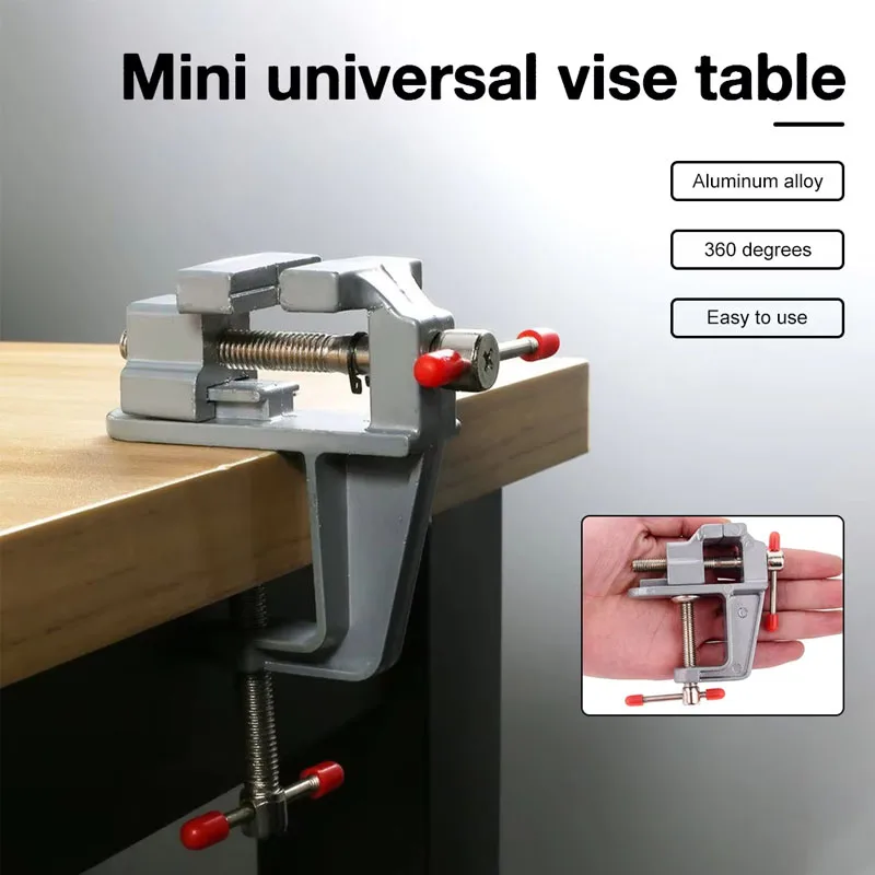 

Mini Bench Vise Muliti-Funcational quot Aluminum Miniature Small Jewelers Hobby Clamp On Table Flat Pliers Tool Vice