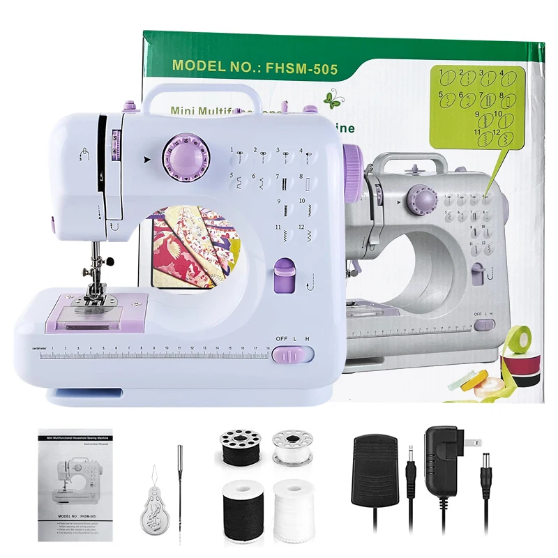 

Wholesale Kids Sewing Machine FHSM-505 Handy Jeans Stitch Domestic Mini Size Convenient Multi Function Mini Sewing Machine