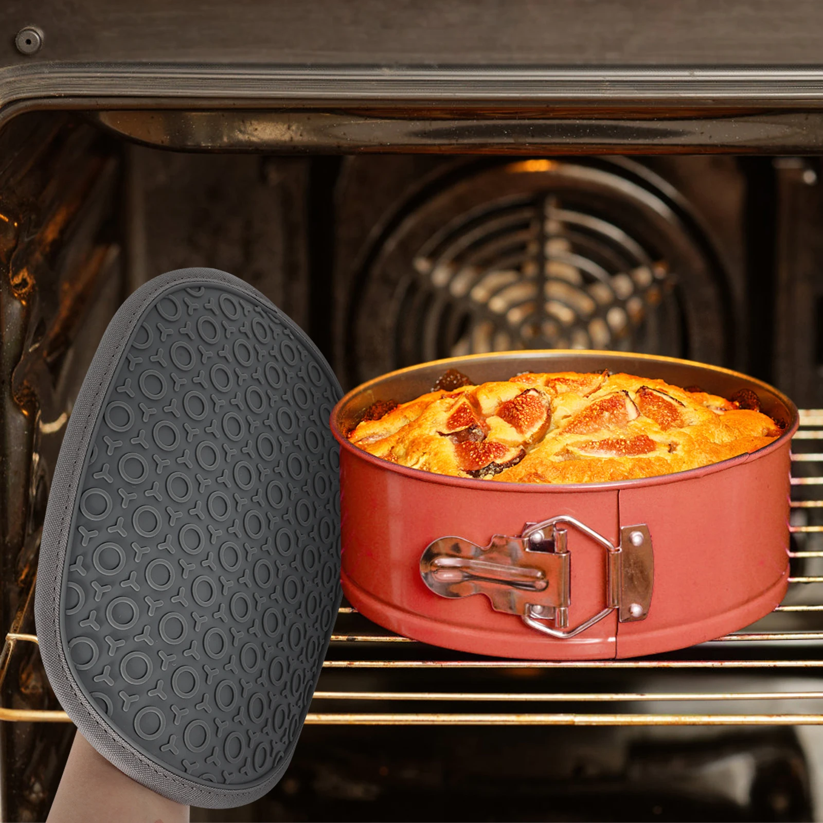 

Anti-Scalding Baking Gloves Heat Insulated Oven Mitts for Kitchen Use Portable Lightweight Pot Holders with Hanging Loop