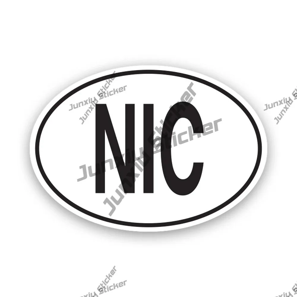 

Nicaragua Nic Country Code Oval Sticker Nicaraguan Occlusion Scratch Exterior Decor Decal Accessories For The Car Body Film