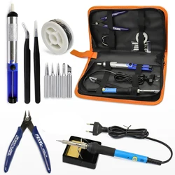Adjustable Temperature Mini Electric Soldering Iron 220V 110V 60W Welding Solder Rework Station Heat Pencil Tips Repair Tools