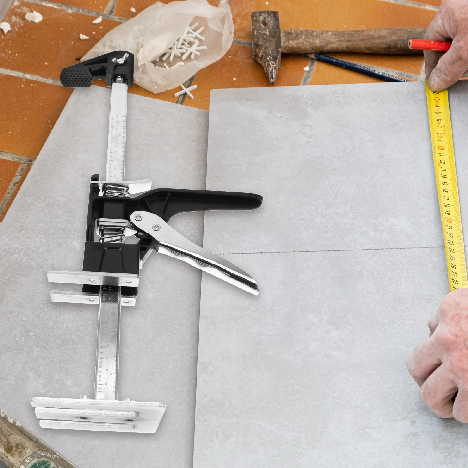 

2Pcs Hand Lifting Jack Tile Height Adjuster Furniture Lifter Cabinet Jack Tool for Tiles Walls Doors