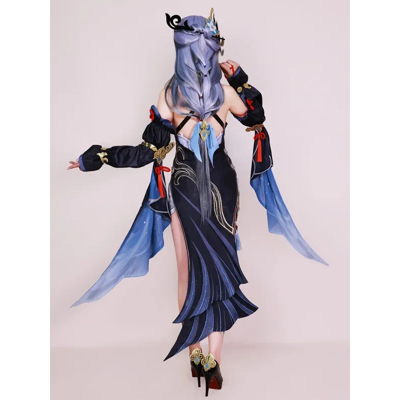 Frostflower Dew Shenhe Cosplay Costume Genshin Impact Adult Uniform Wig Anime Halloween Costumes Women Game Character Outfit