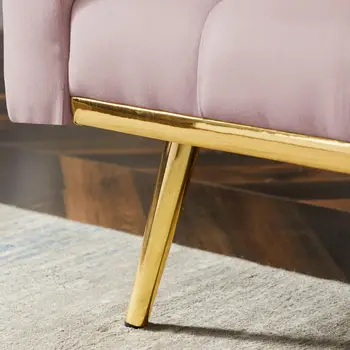 73吋現代天鵝絨沙發床,可轉換式沙發床,靠背三檔角度可調,現代雙人沙發,附4個金色扶手 8 最佳銷售 三人沙發床 - №3