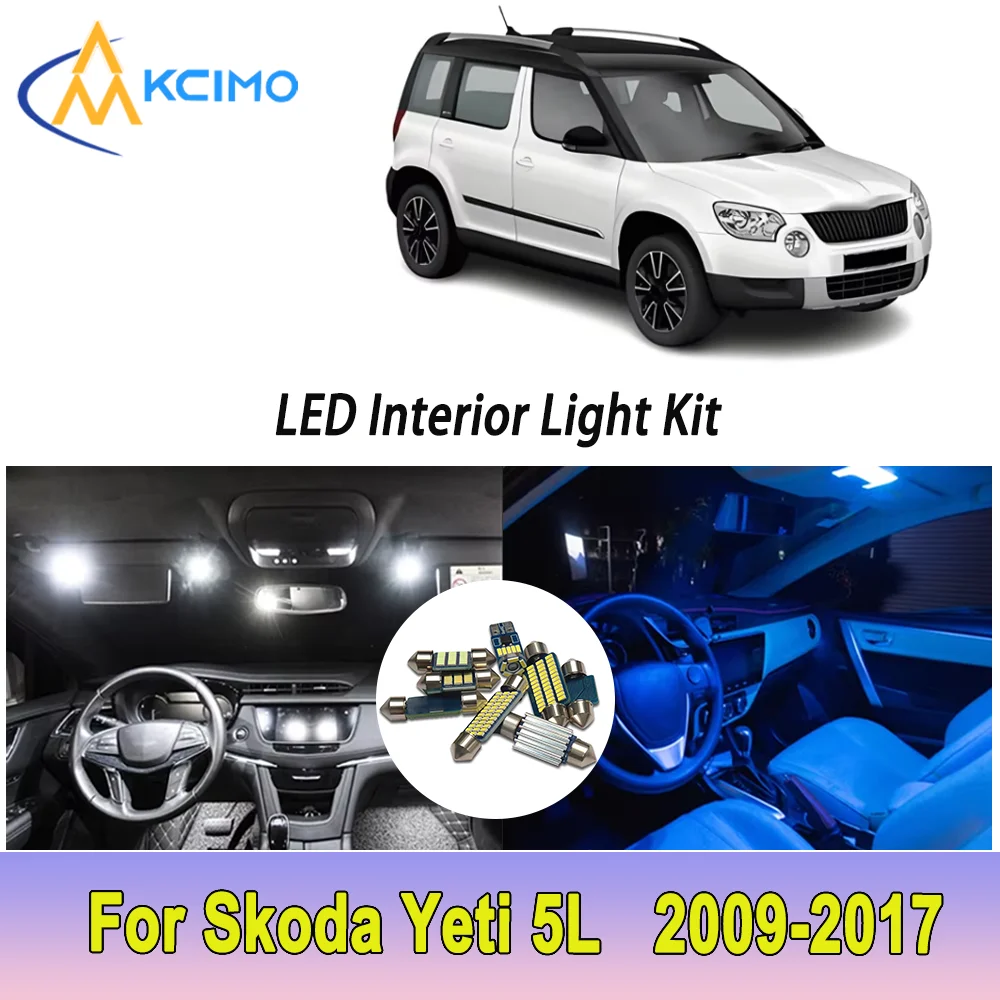 

New Light Bulb For Skoda Yeti 5L (2009-2017) Premium Bright LED Interior Dome Map Trunk Light Kit Car Led Lamps Canbus New Lamps