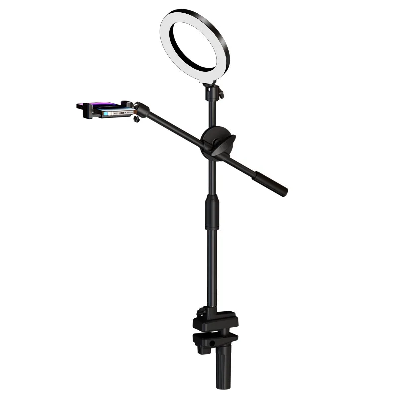 LED Ring Light Desktop Adjustable Vertical Shooting Mobile Phone Bracket Selfie Stick Live Recording Video