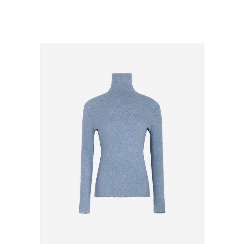 

Женская шерстяная вязаная облегающая базовая футболка Tee Goood Y725Z20879, дышащая, с длинным рукавом, стандартной длины, однотонная