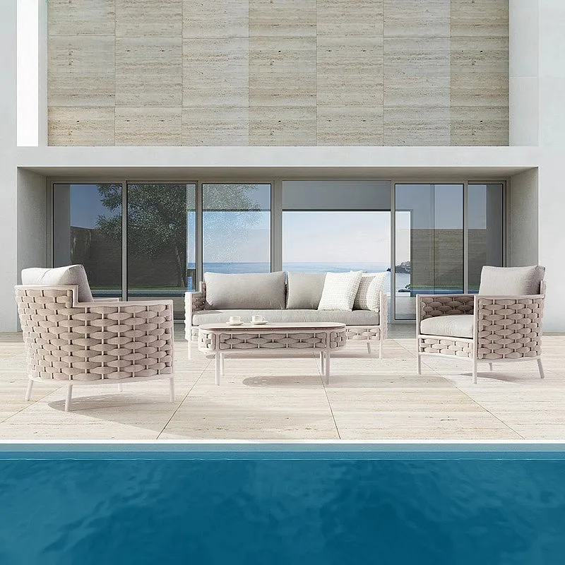 

Villa Living Room Balcony Woven with Sofa Chair Pool Lounge Chair Waterproof and Sunscreen