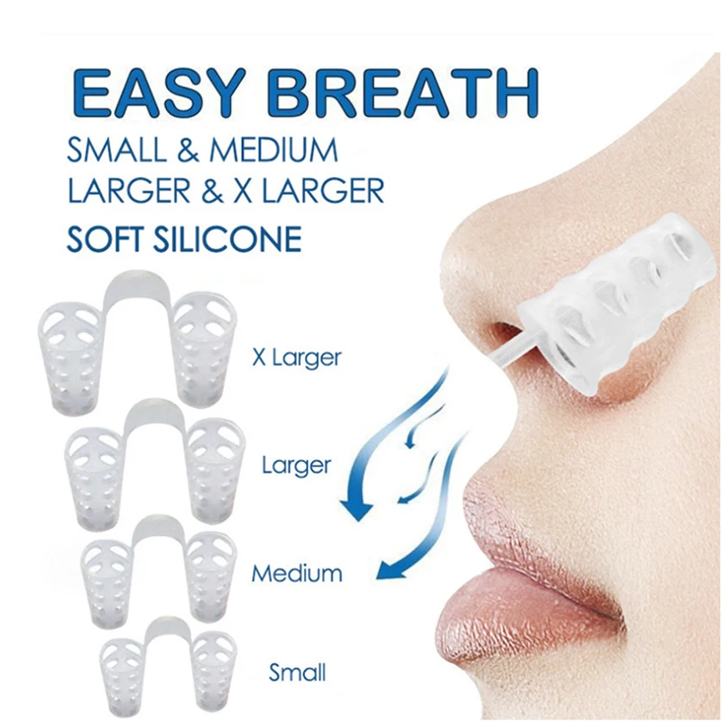 Anti Snoring Device To Stop Snoring Nose Clip For Easy Breathing Improvement Sleep Assistance Apnea 4pc At Night