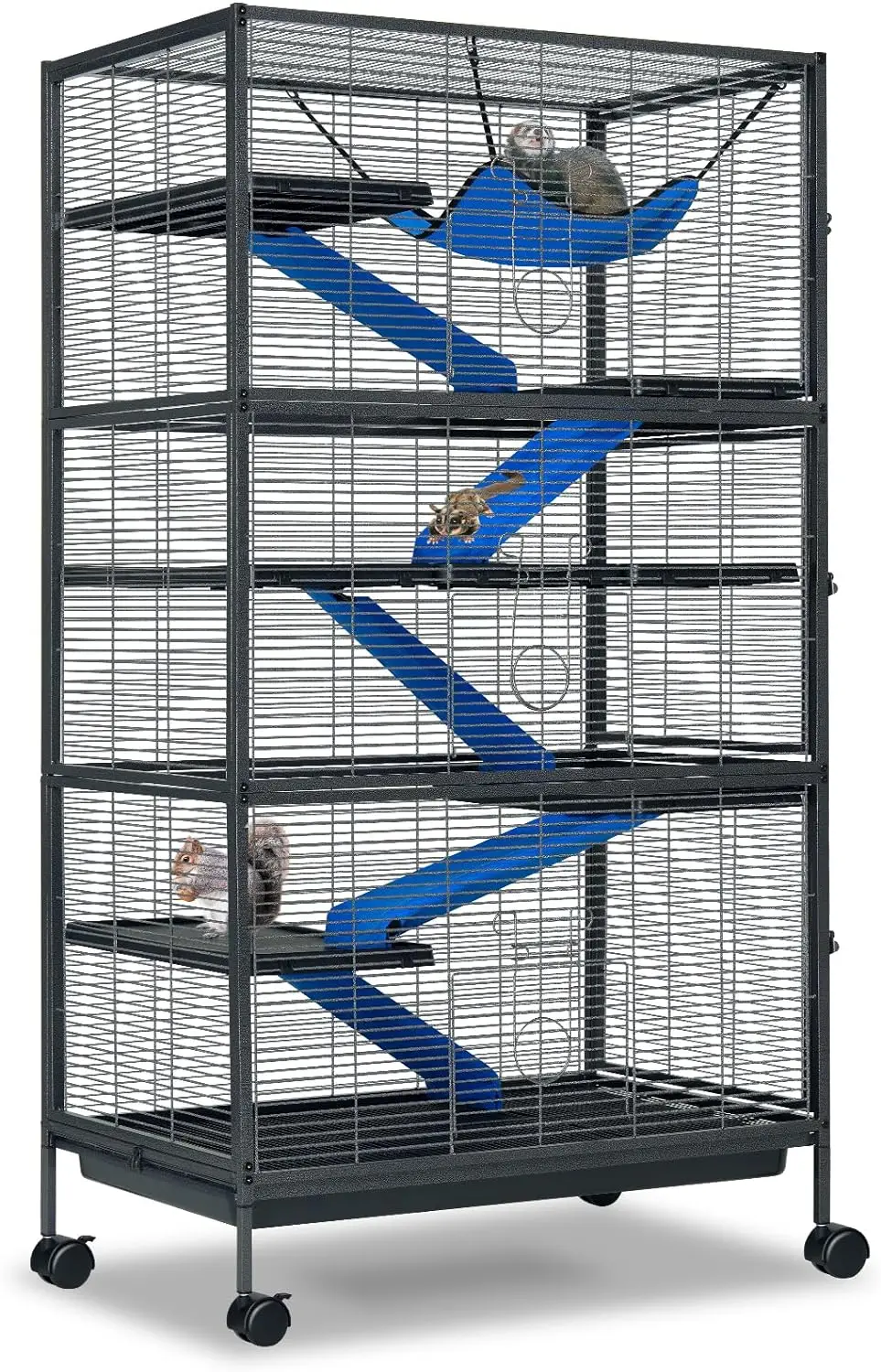 

Metal Small Animal Cage 6-Tier Ferret Sugar Glider for Chinchillas/Guinea Pig/Rabbit/Large Hamste Rolling Critter Nation Cage