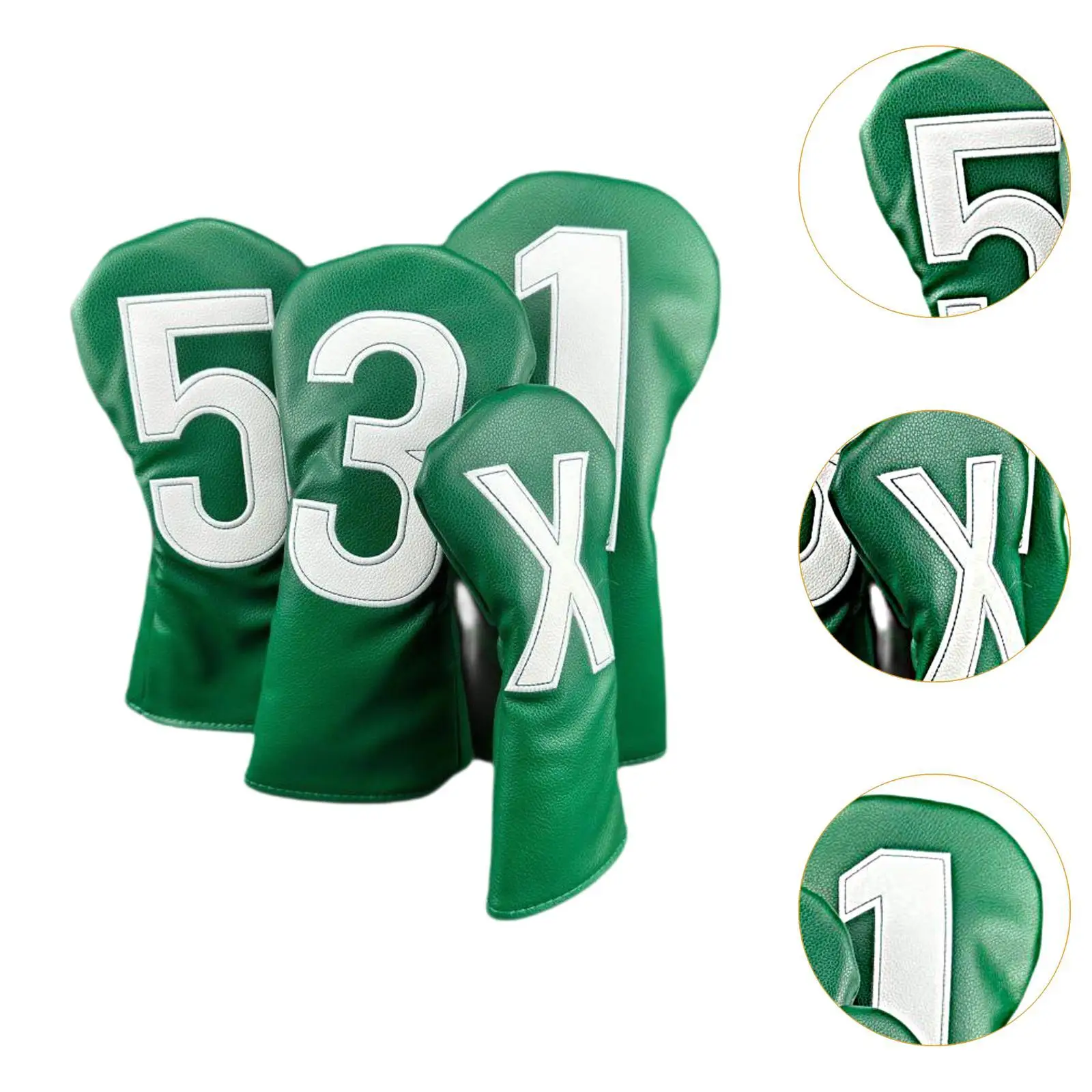 4 Holzschlägerhauben, Golfschlägerhauben aus Holz, 1, 3, 5, x Fashion Golf Training