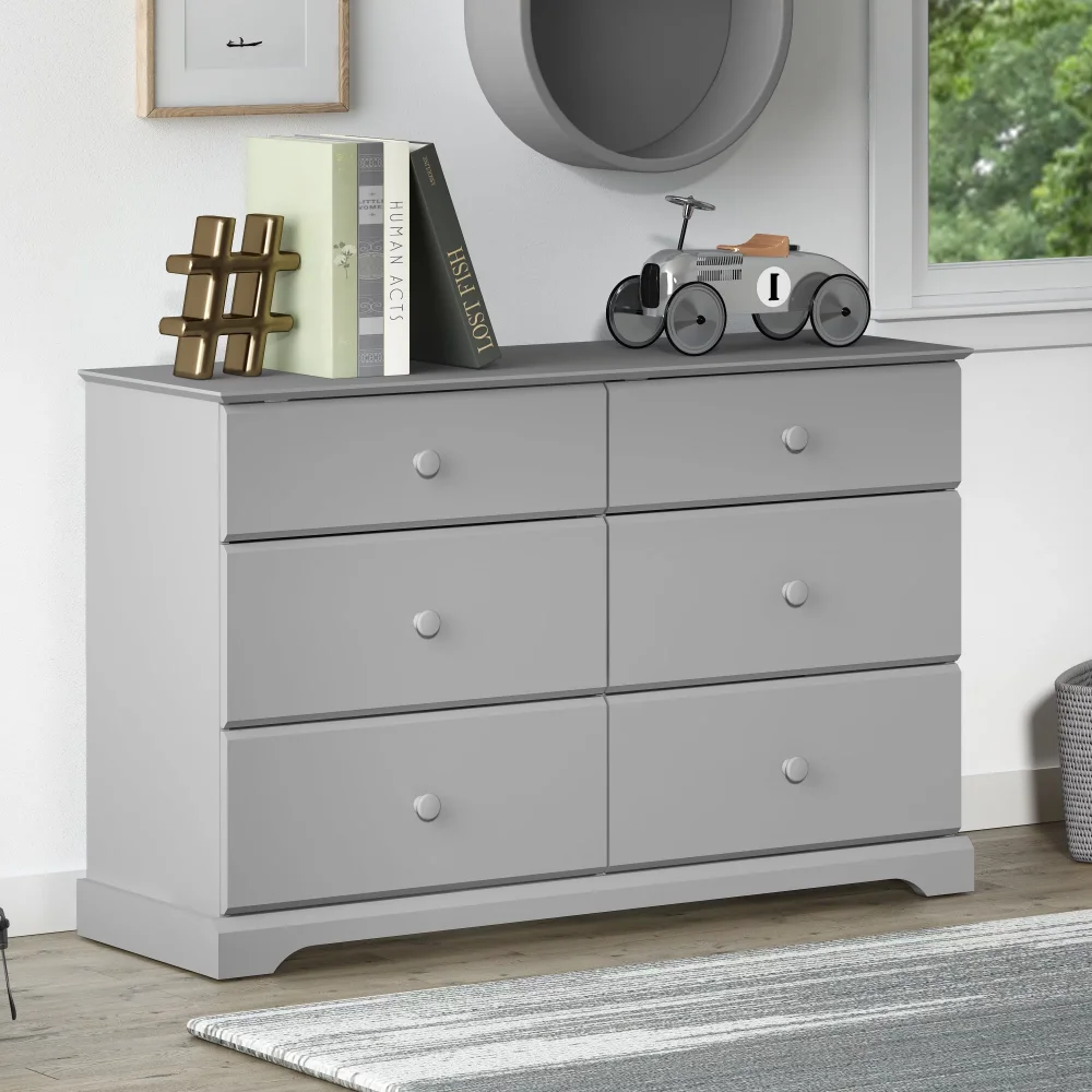 6-Drawer Kids Dresser, Gray bedroom furniture dressing table bedroom