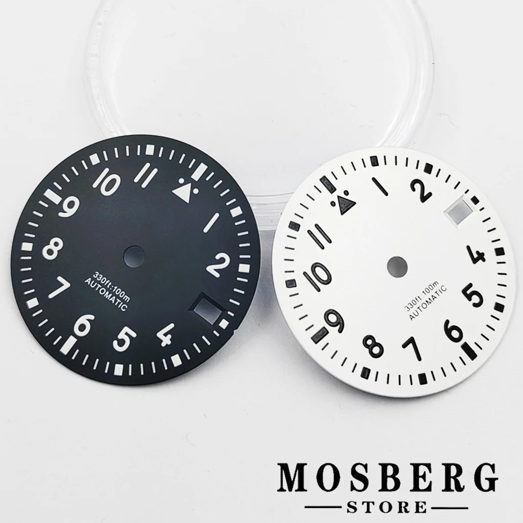 Sterile 29mm Watch Dial Black/White Fit 3.0 o'clock 3.8 o'clock For NH35 NH35A Automatic Movement Watches Accessories
