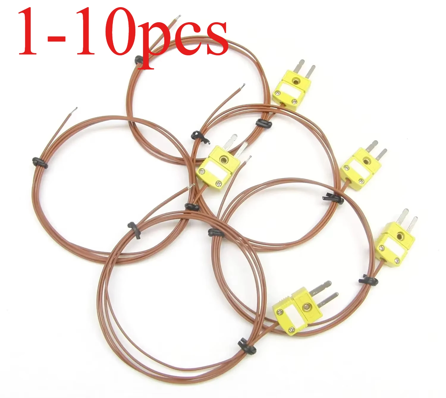 

1/5/10pcs K-Type 1/3meter Thermocouple Wire PK-1 Temperature Sensor with High Temperature Plastic Insulation teflon wire