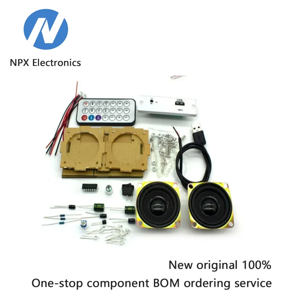 White DIY Electronic Kit Bluetooth Speaker Electronics DIY Soldering Project Kit Teaching Practice Bluetooth Stereo Speaker