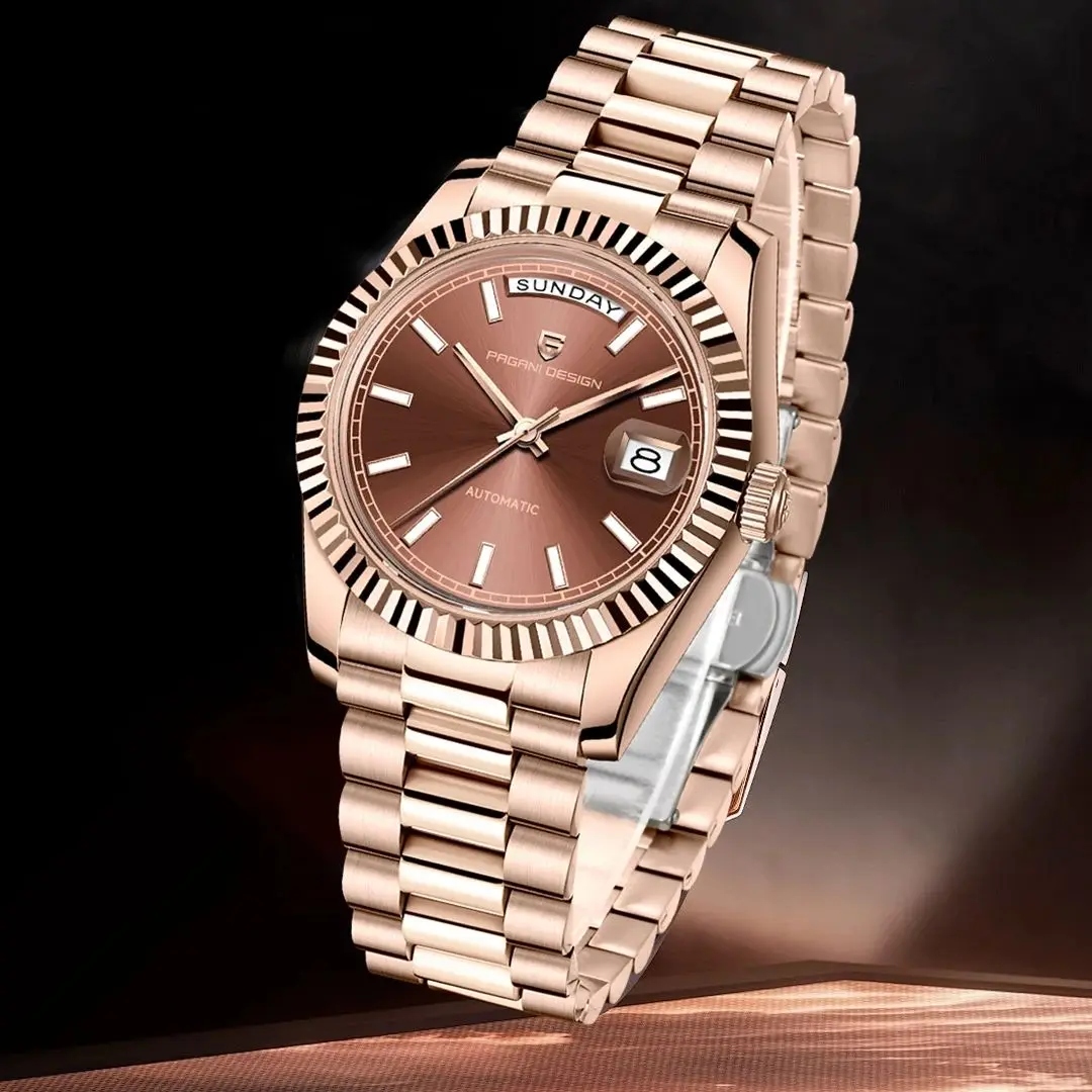 PAGANI DESIGN 2026 New Men's Watches Rose Gold Luxury AR Sapphire glass Automatic Watch Men Date Week Mechanical Wrist Watch Men