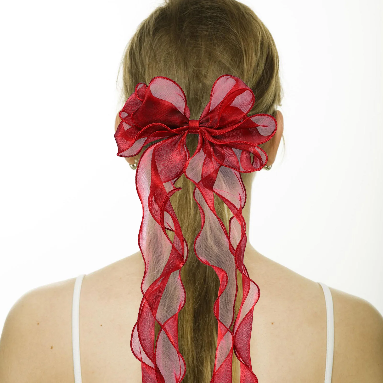 

1pc Oversized Ribbon Three-Layer Bow Hairpin For Thick Thin Curly Straight Hair Wedding Festival Daily Wear Bow Hairpin
