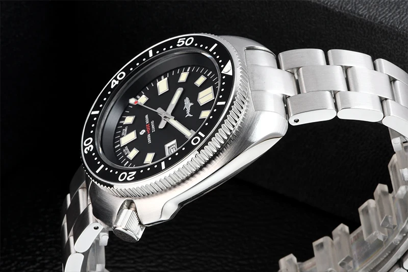 HEIMDALLR Retro Herren-Taucheruhr Stahl/Gummiarmband 20Bar Wasserdicht C3 Leuchtende Keramik-Lünette Saphirglas 2115 Quarz-Uhrwerk – Detail 18