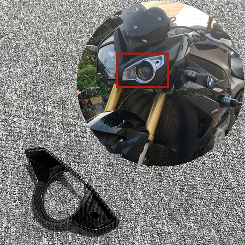 Carbon Fiber Motorcycle Front Left Nose Headlight Surround Fairing Cowling Cover for S1000R