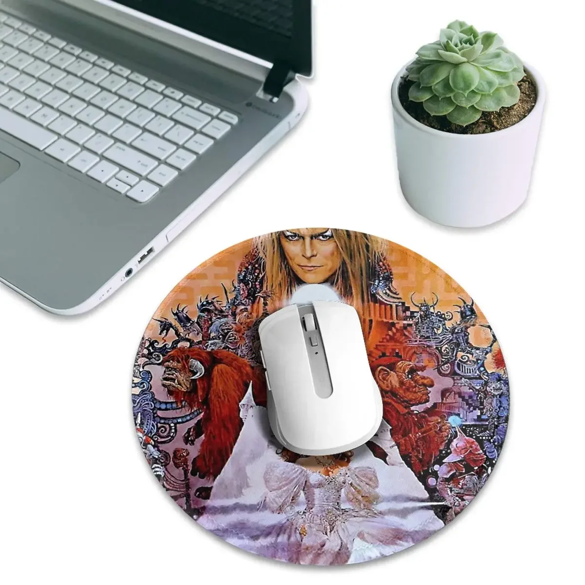 Labyrinth Movie Poster Round Mouse Pad Computer Keyboard Mouse Mat Gaming Laptop Desk Mat Office Table Mats
