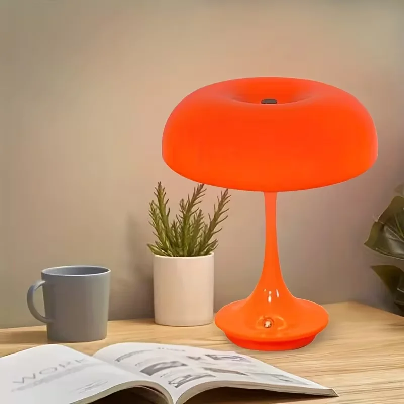 1 Stück Büro-Schreibtischlampe, Pilz-Tischlampe, USB-Aufladung, Touch-Steuerung, 3 Farben dimmbares LED-Nachtlicht für Schlafzimmer-Nachttischdekoration